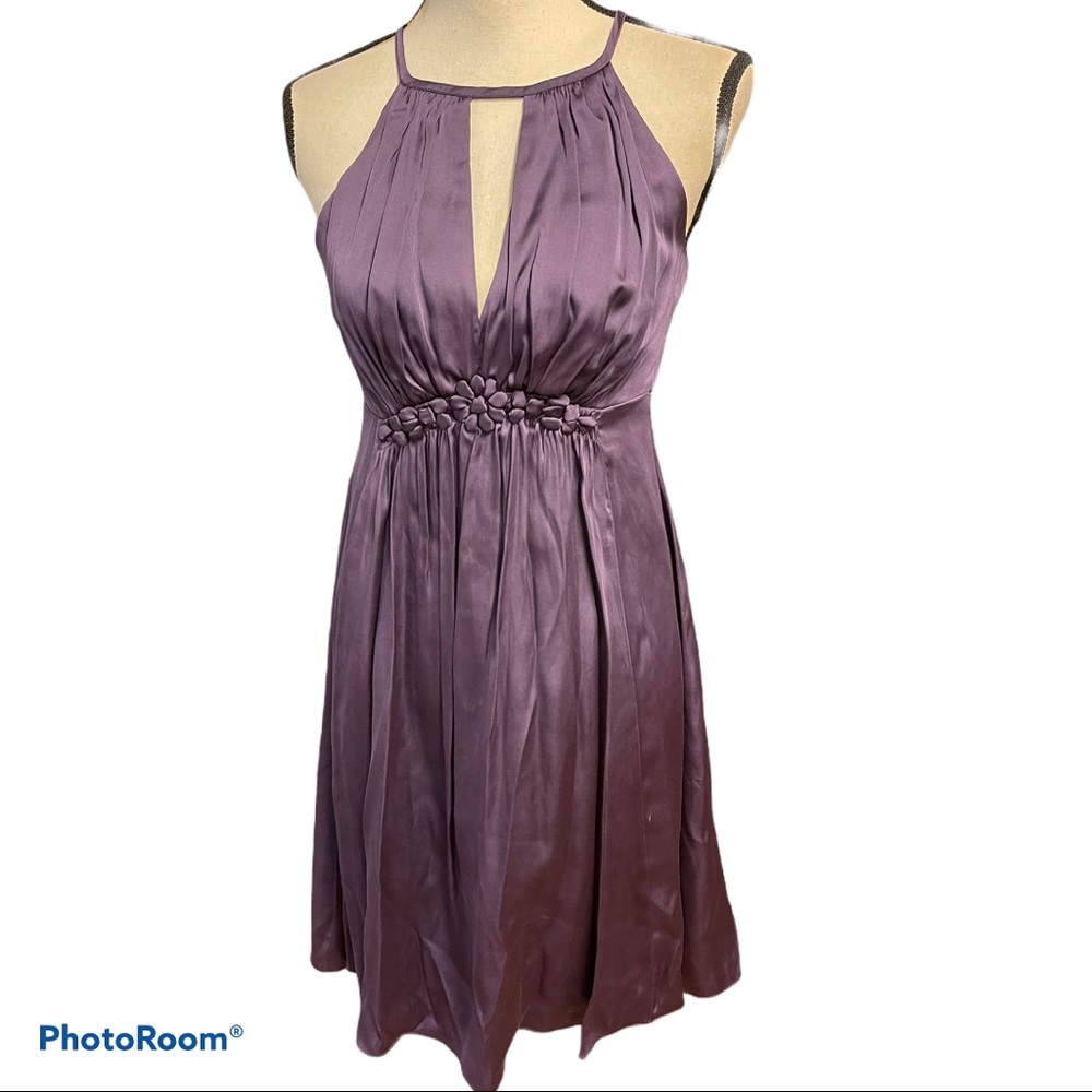 Esley | Purple Satin Sleeveless dress